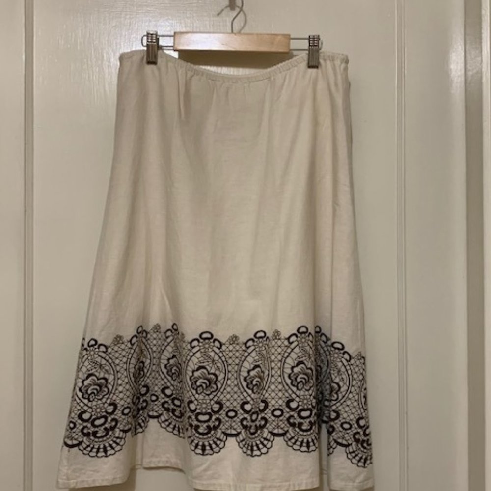 CATO Cream Linen Skirt